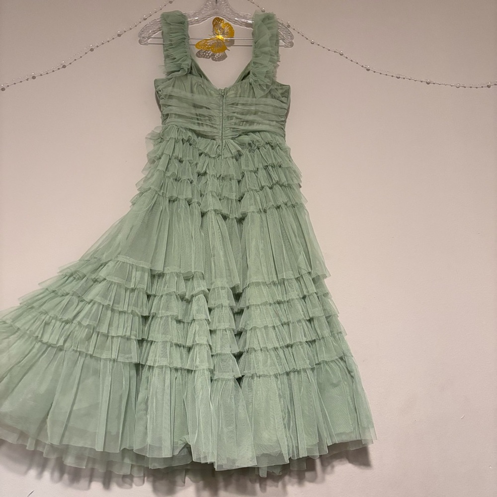 B Darlin Green Ruffled Tiered Maxi Gown - Picture 7 of 16